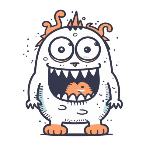 Funny cartoon monster. Vector illustration. Cute monster charact