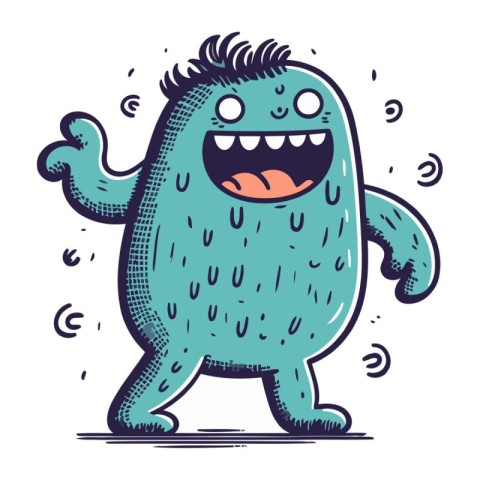 Funny monster. Vector illustration in cartoon style. Isolated on