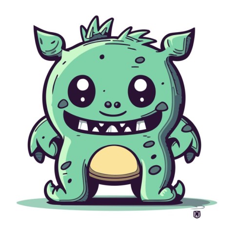 Cartoon monster. Vector illustration of a cute monster. Cartoon