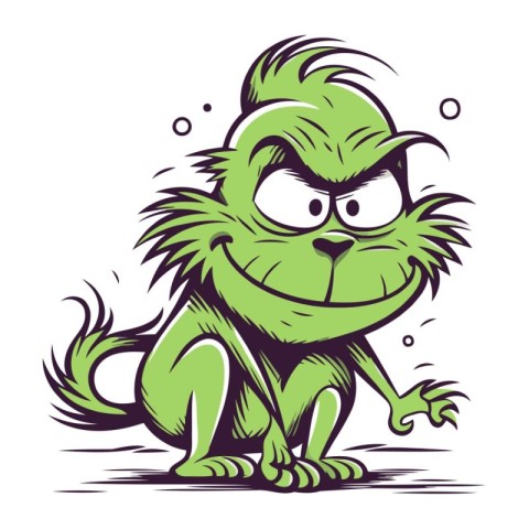 Funny cartoon monster. Vector illustration. Isolated on white ba