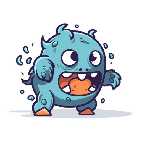 Cartoon monster character. Cute halloween vector illustration.