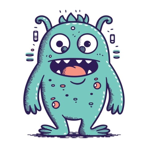 Cartoon monster. Vector illustration of a funny monster. Cartoon