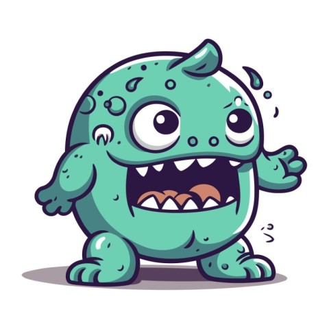 Funny cartoon monster. Vector illustration. Isolated on white ba