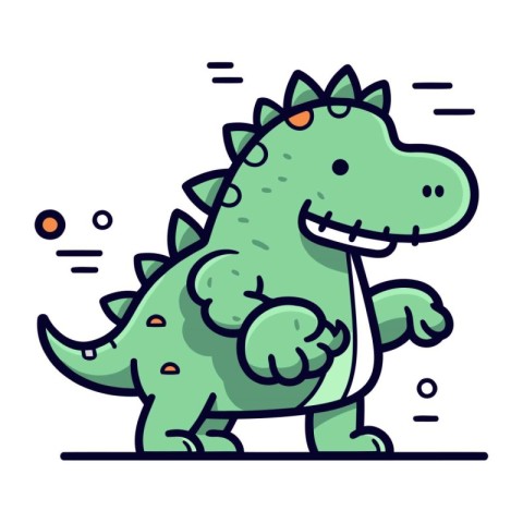 Cute cartoon crocodile character. Vector illustration of a prehi