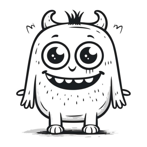 funny cartoon monster on a white background. vector illustration