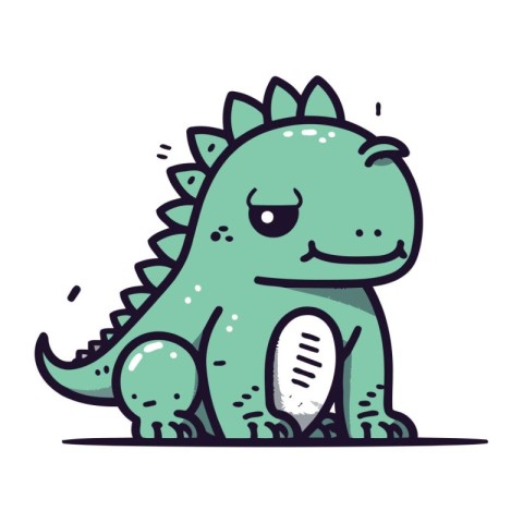 Cute cartoon dinosaur. Vector illustration isolated on a white b