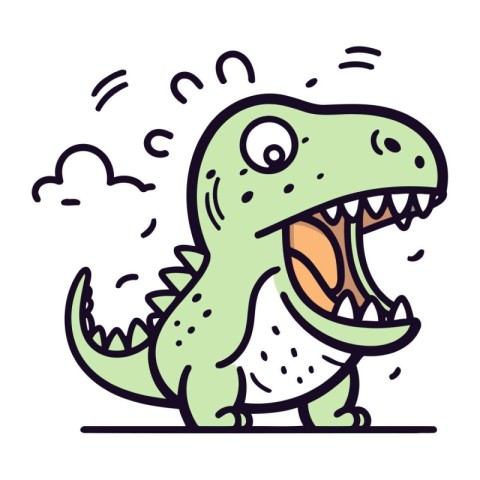 Funny cartoon crocodile. Vector illustration of a funny dinosaur