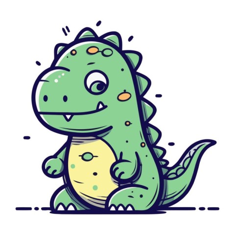 Cartoon crocodile. Vector illustration of a cute reptile.