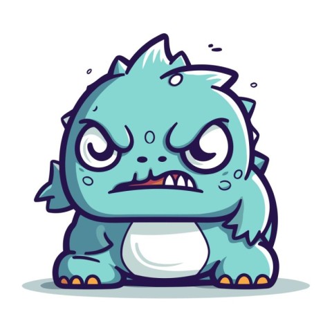 Cute little monster. Vector illustration. Isolated on white back