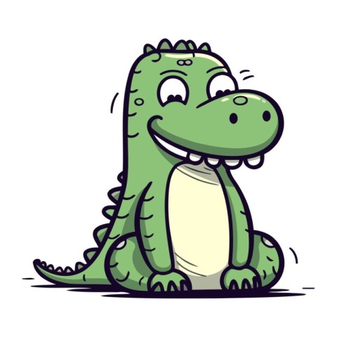 Cute cartoon crocodile. Vector illustration of a crocodile.