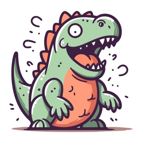 Cartoon cute dinosaur. Vector illustration of a funny cartoon di