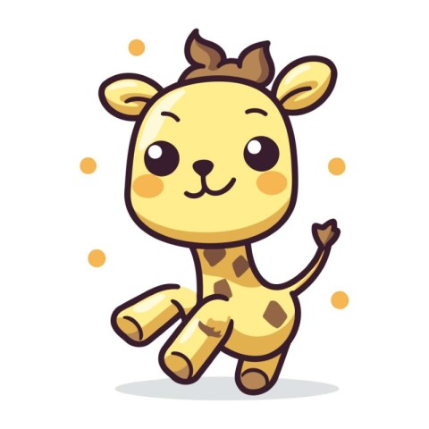 Cute cartoon giraffe. Vector illustration of a cute animal.