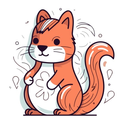 Cute cartoon squirrel. Vector illustration. Cute cartoon squirre