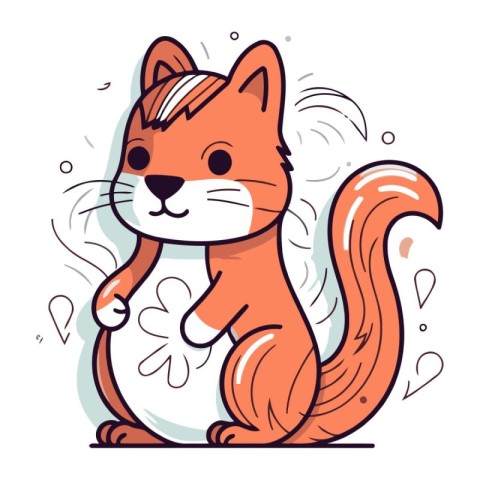 Cute cartoon squirrel. Vector illustration. Cute cartoon squirre