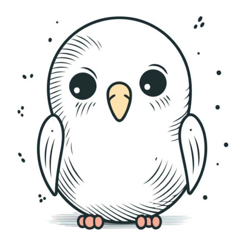 Cute cartoon owl. Vector illustration isolated on a white backgr