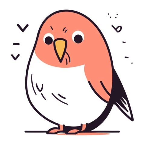 Cute little bird. Vector illustration in doodle style.