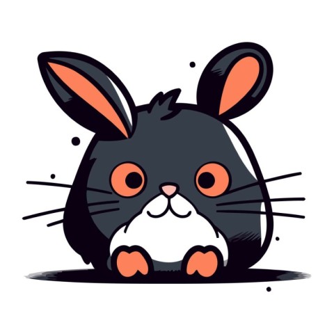 Cute cartoon rabbit. Vector illustration isolated on a white bac