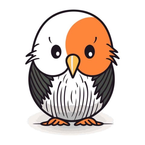 Funny little bird. Cute cartoon character. Vector illustration.