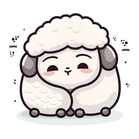 Cute sheep cartoon vector illustration. Cute funny sheep charact