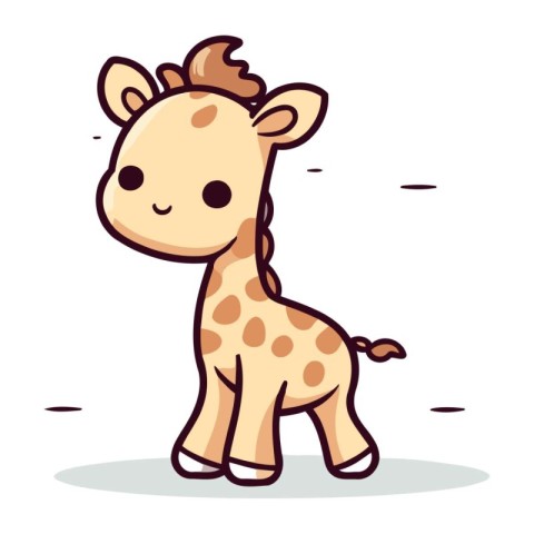 Cute cartoon giraffe. Vector illustration in a flat style.