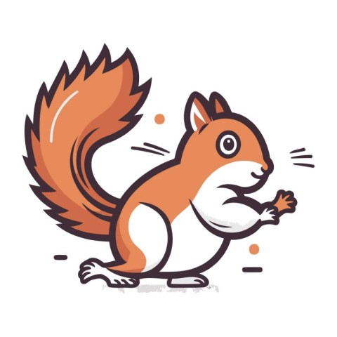 Squirrel cartoon vector illustration. Isolated on a white backgr