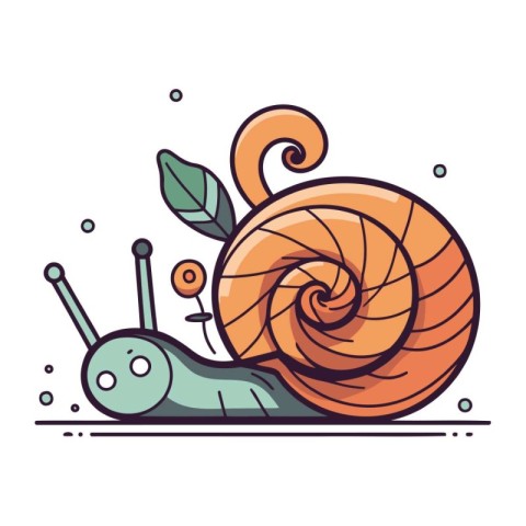 Snail vector icon. Cartoon illustration of snail vector icon for