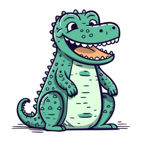 Crocodile vector illustration. Cute cartoon crocodile.