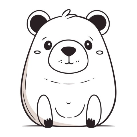 Cute cartoon bear. Vector illustration isolated on a white backg