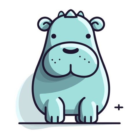 Hippopotamus. Cute cartoon character. Vector illustration.