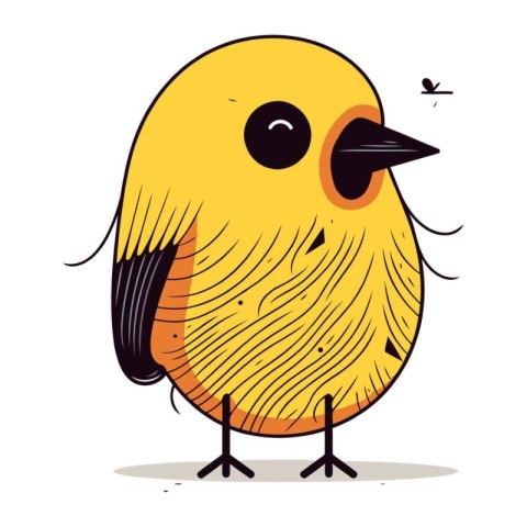 Cute cartoon bird. Vector illustration isolated on a white backg