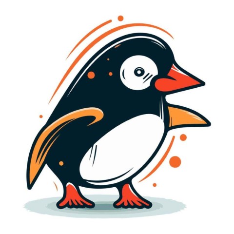 Penguin vector illustration. Cartoon penguin isolated on white b