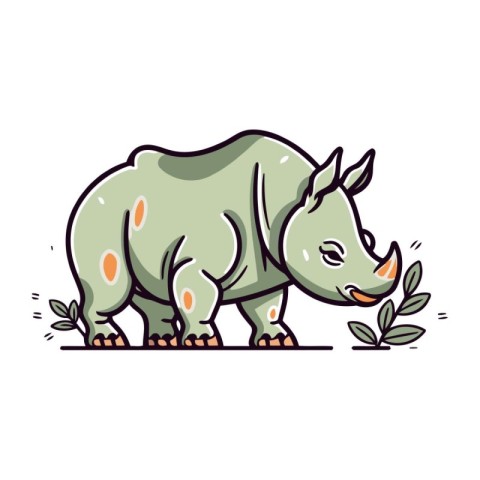 rhinoceros icon isolated on white background. vector illustratio