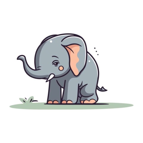 Cute elephant vector illustration isolated on a white background