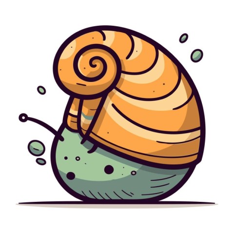 Cartoon snail on a white background. Vector illustration of a sn