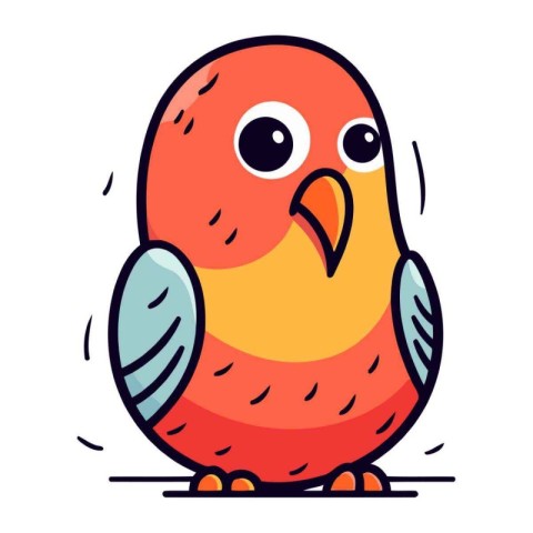 Cute cartoon parrot. Vector illustration in a flat style.