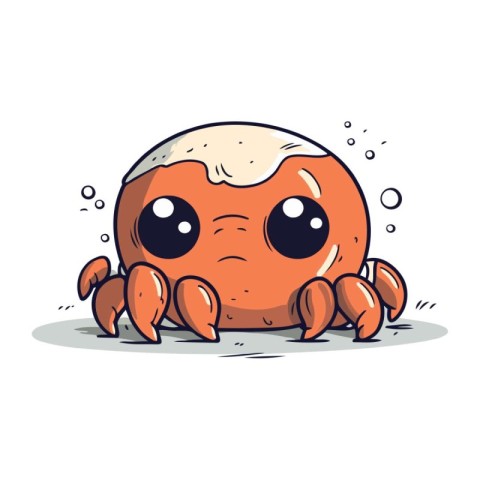 Cute cartoon crab. Vector illustration. Isolated on white backgr