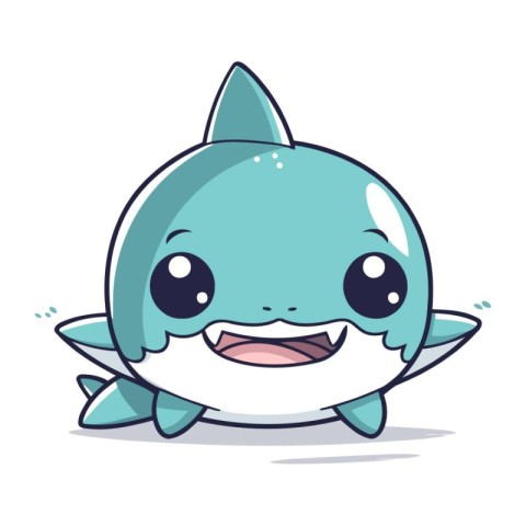 Cute shark cartoon character vector illustration. Cute shark mas