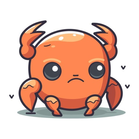 Crab character design. Cute crab mascot. Vector illustration.