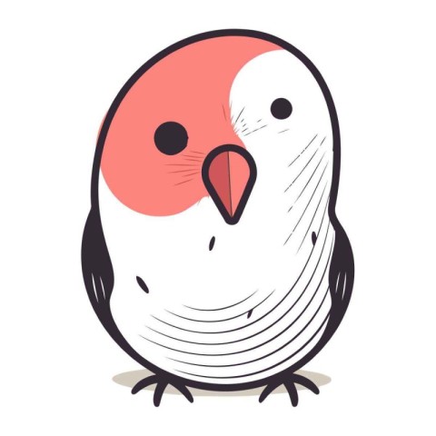 Hand drawn vector illustration of cute cartoon parrot isolated o