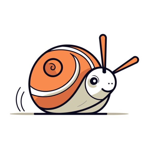 Cute cartoon snail. Vector illustration. Isolated on white backg