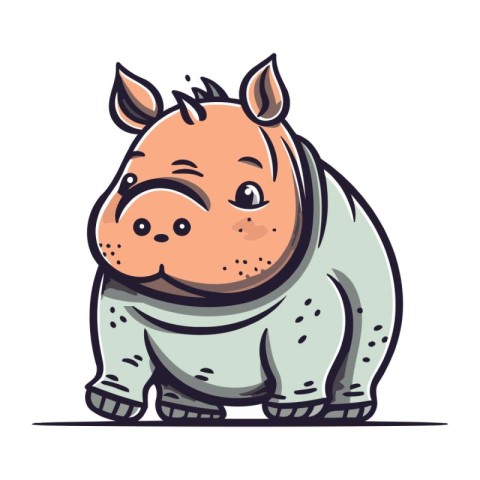 Hippo. Vector illustration of a cartoon hippopotamus.