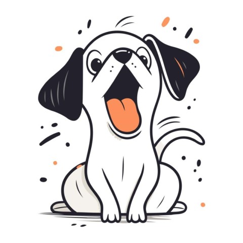 Vector illustration of cute cartoon dog. Funny doodle dog.