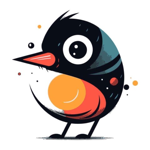 Cute cartoon bird on white background. Vector illustration for y