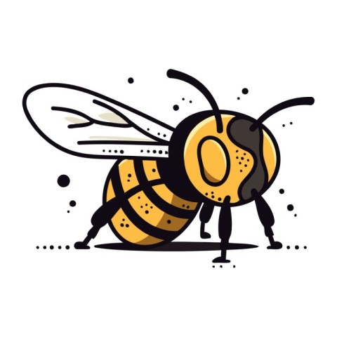 Bee vector illustration. Isolated on white background. Cartoon s