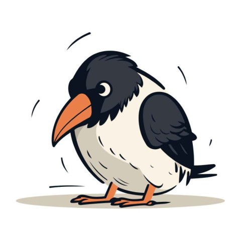 Cute cartoon crow. Vector illustration isolated on a white backg