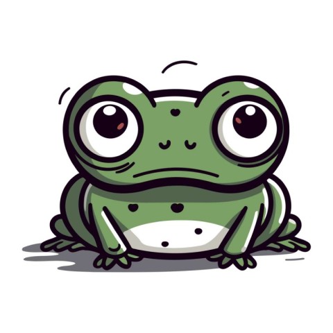 Frog cartoon character isolated on a white background. Vector il