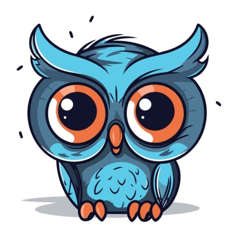 Cute cartoon owl. Vector illustration isolated on a white backgr