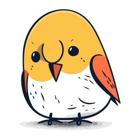 Cute little bird. Vector illustration. Isolated on white backgro