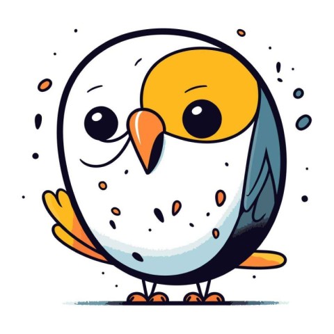 Cute cartoon owl. Vector illustration isolated on a white backgr