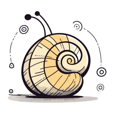 snail sketch on white background. vector illustration. eps 10